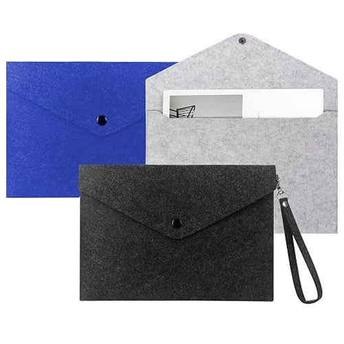 FELT BAG DOCUMENTS OFFICE BINDER LATCH 3 PCS FOR HOME