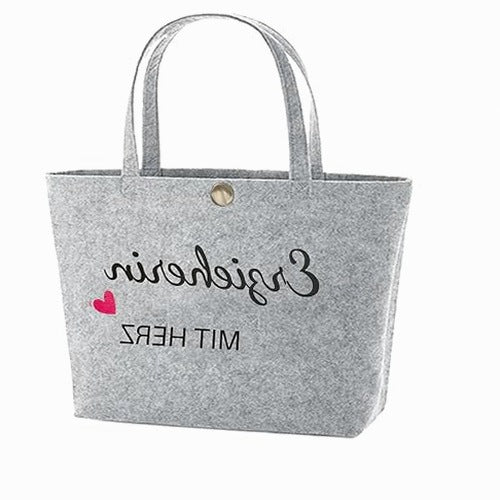 FELT BAG EDUCATOR GIFT WITH HEART KINDERGARTEN FAREWELL
