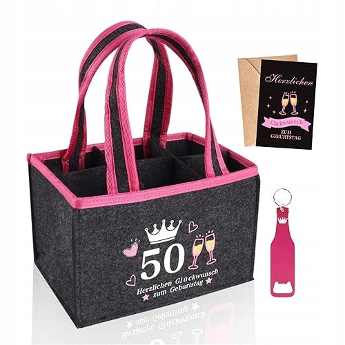 FELT BAG FOR 6 BOTTLES OF BEER BIRTHDAY GIFT WOMAN 40 YEARS Brand no brand