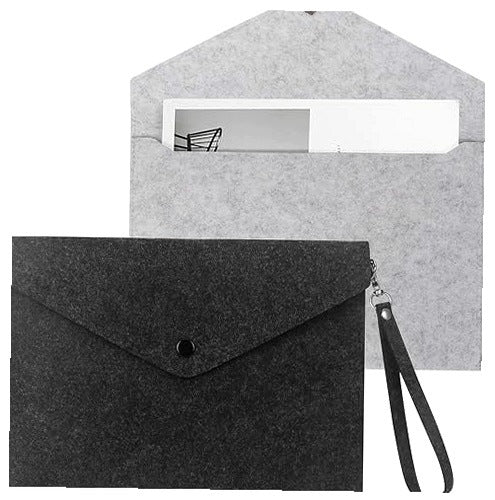 FELT BAG FOR DOCUMENTS A4 WITH LATCH OFFICE SCHOOL 2 PIECES