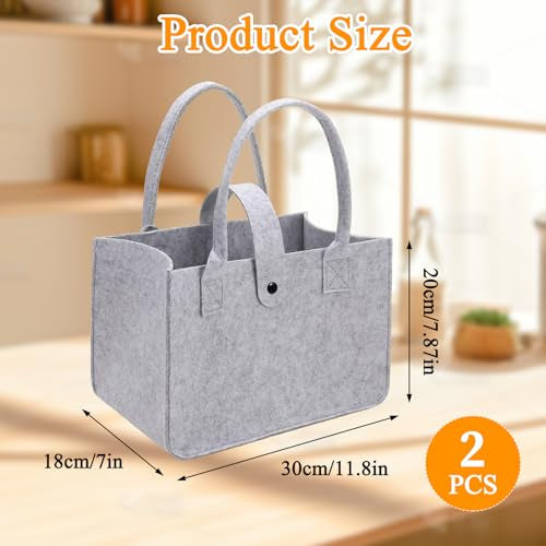 FELT BAG FOR SHOPPING BLACK GREY REUSABLE 2 PCS FOR HOME Manufacturer code Producent niezależny