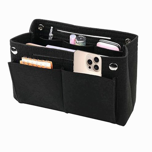 FELT BAG ORGANIZER BLACK 9 COMPARTMENTS FOR COSMETICS FOR WOMEN