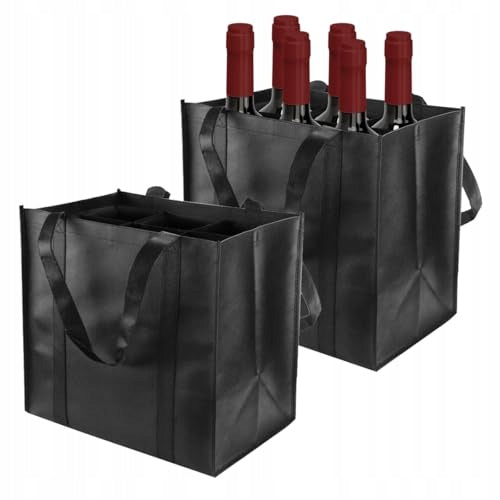 FELT BOTTLE BAG WITH COMPARTMENTS FOR 6 PCS SHOPPING 2 PCS. for home Brand no brand