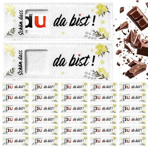 FELT CASE FOR CHOCOLATE GIFT FOR GUEST GERMAN TEXT 30 PCS