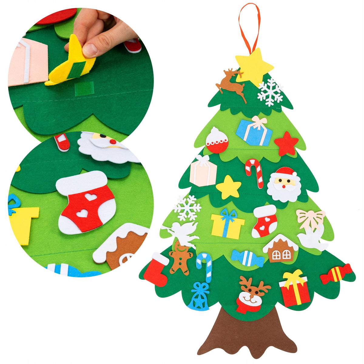 FELT CHRISTMAS TREE FOR CHILDREN DIY WITH ORNAMENTS CREATIVE GIFT DECORATION FELT