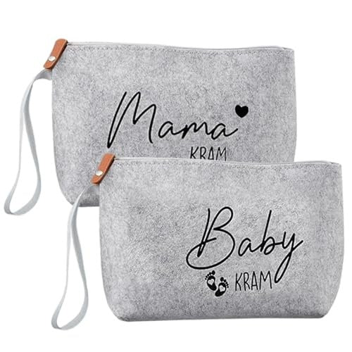 FELT COSMETIC BAG ZIPPER GIFT FOR MOM 2 PIECES METAL Brand no brand
