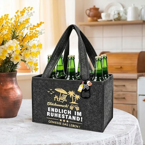 FELT RETIREMENT BEER BAG FOR MAN GIFT 6 BOTTLES FOR HOME Manufacturer code Bez marki