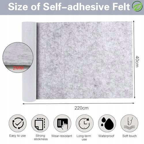 FELT SELF ADHESIVE DARK GREY FOR FURNITURE 220X40CM Manufacturer code Nieoznaczona