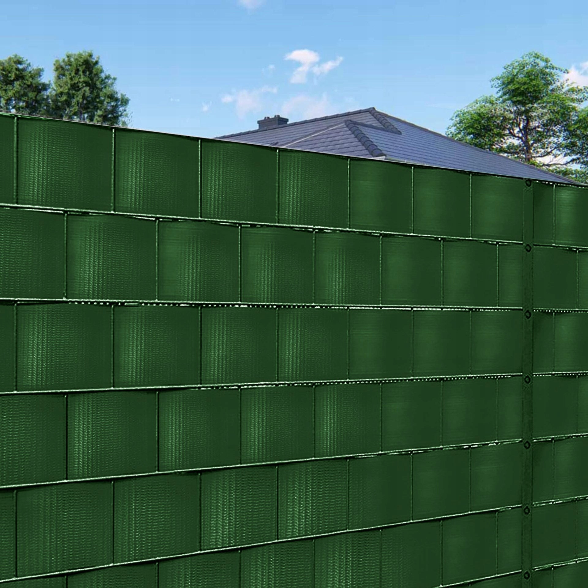 FENCE TAPE 19cm x50m GREEN COVER FOR PANEL FENCE + CLIPS Kind fencing tape