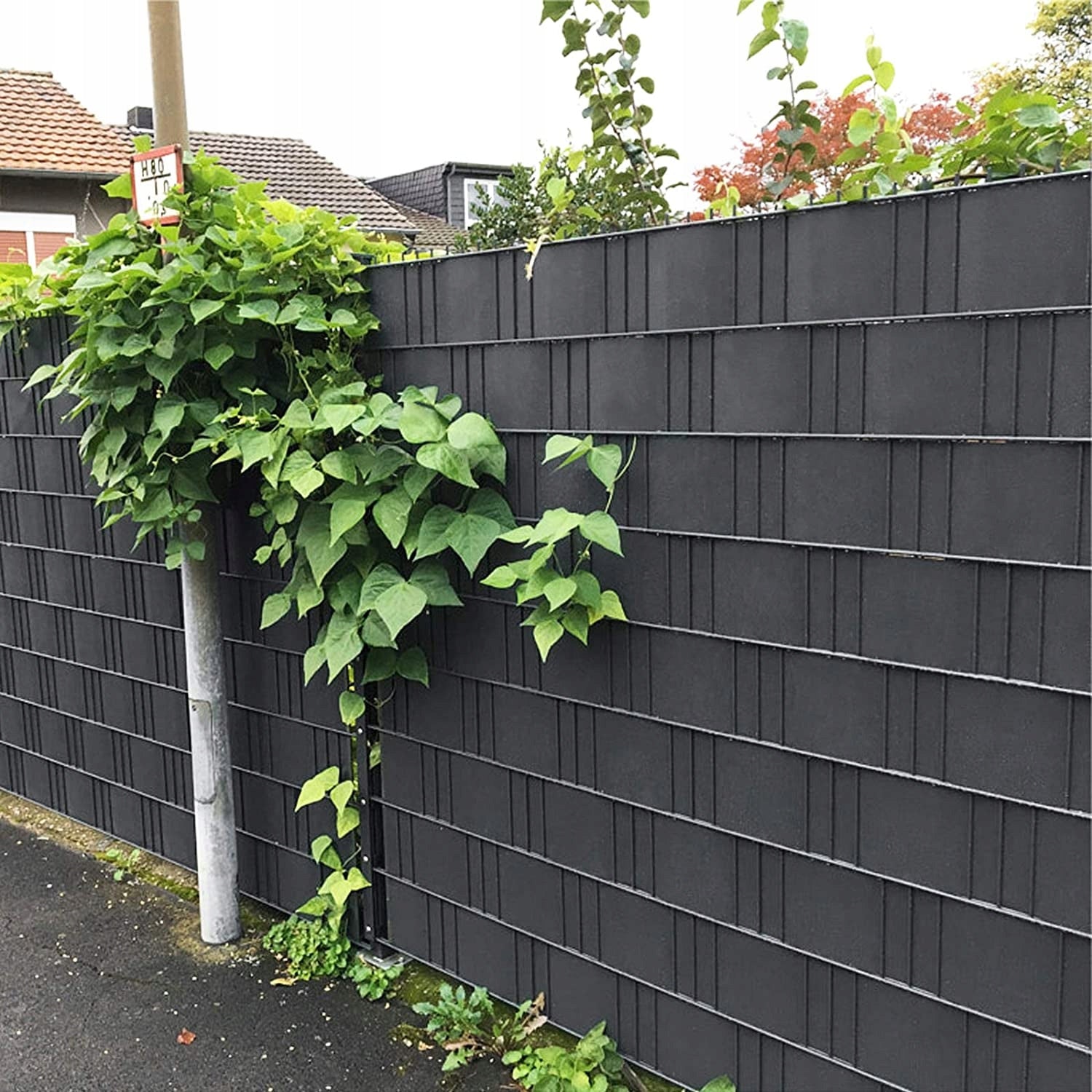 FENCE TAPE 19cmx35m FENCE COVER PANEL GRAPHITE 24 CLIPS Kind fencing tape