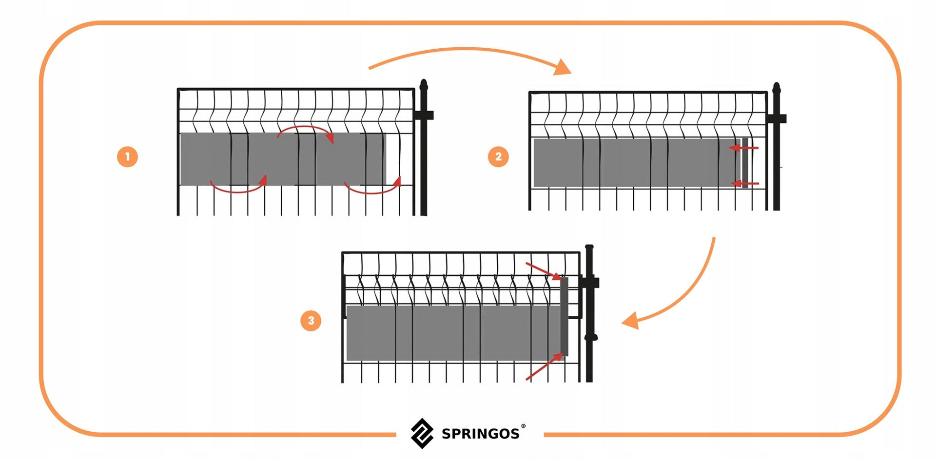 FENCE TAPE 19x35m GREY COVER FOR PANEL FENCE + CLIPS Grammage 450 g/m²