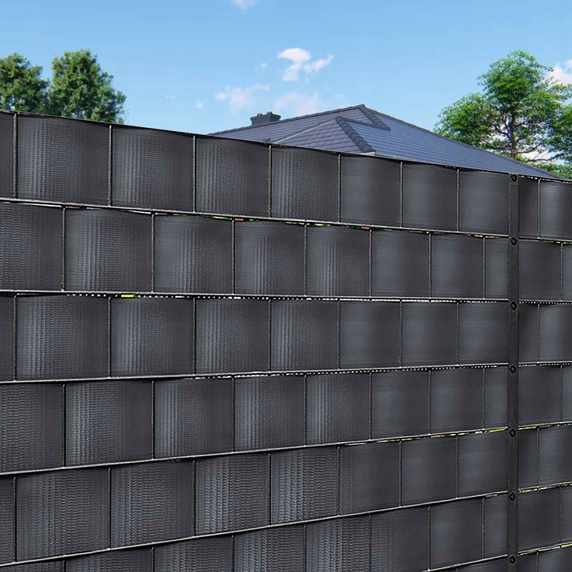 FENCE TAPE 4,75x35m ANTHRACITE COVER PANEL FENCE CLIPS Height 0.05 m