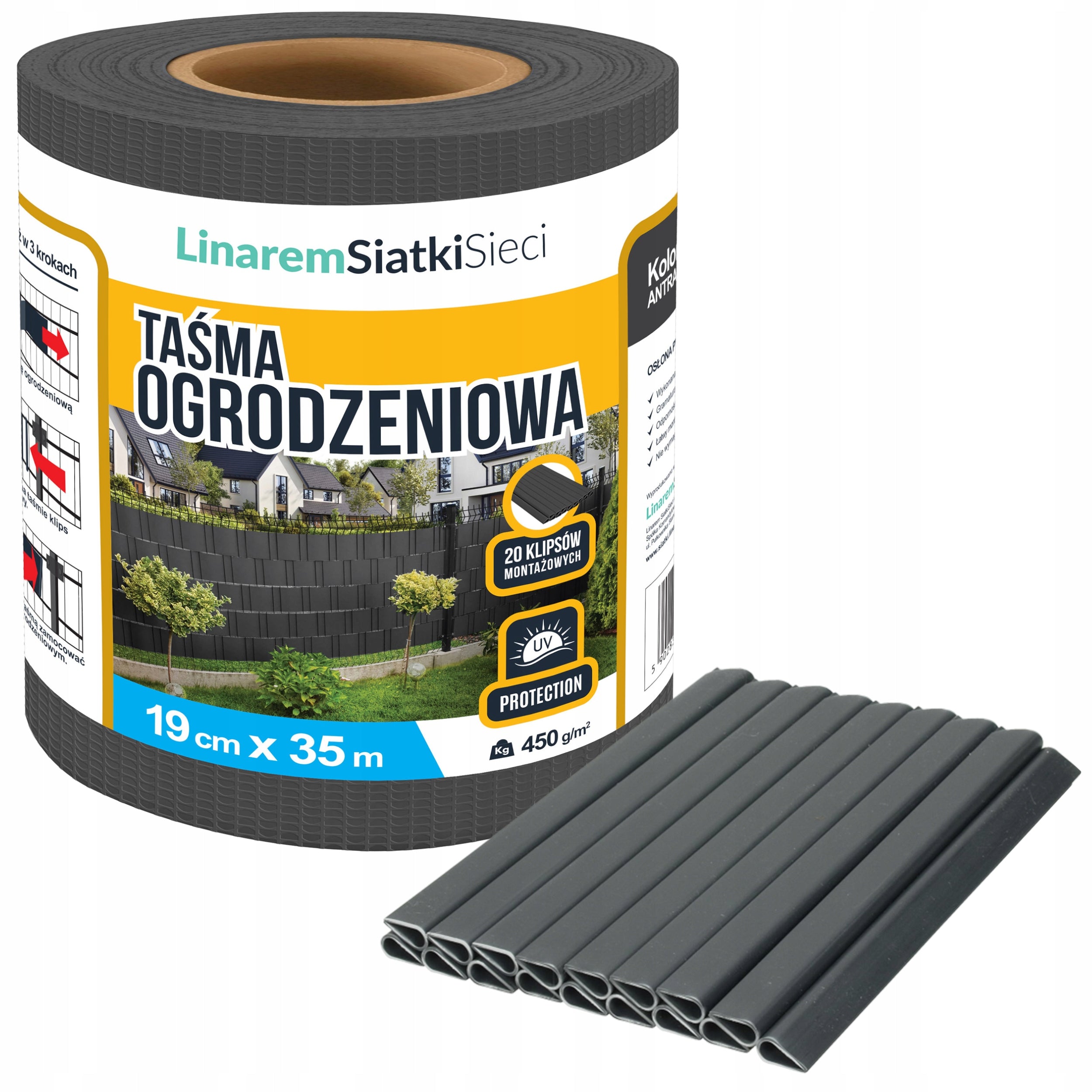 FENCE TAPE ANTHRACITE 19x35m COVER FOR PANEL FENCES FENCE +UV
