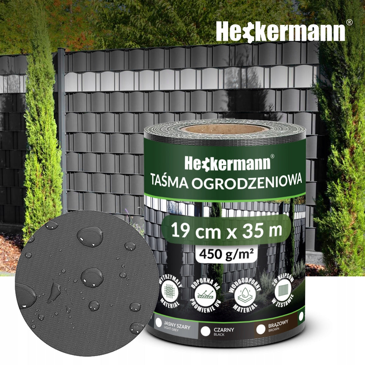 FENCE TAPE FENCE COVER PANEL FENCE ANTHRACITE UV 19 x 35m Kind fencing tape