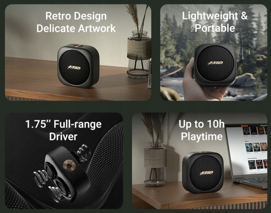 FENDA RW10 mini wireless speaker, portable, bluetooth, black, RETRO Packaging status original