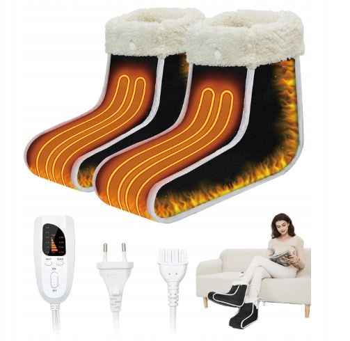 FERNIDA Electric Foot Warmer SLIPPERS Timer, 6 Temperature 50W