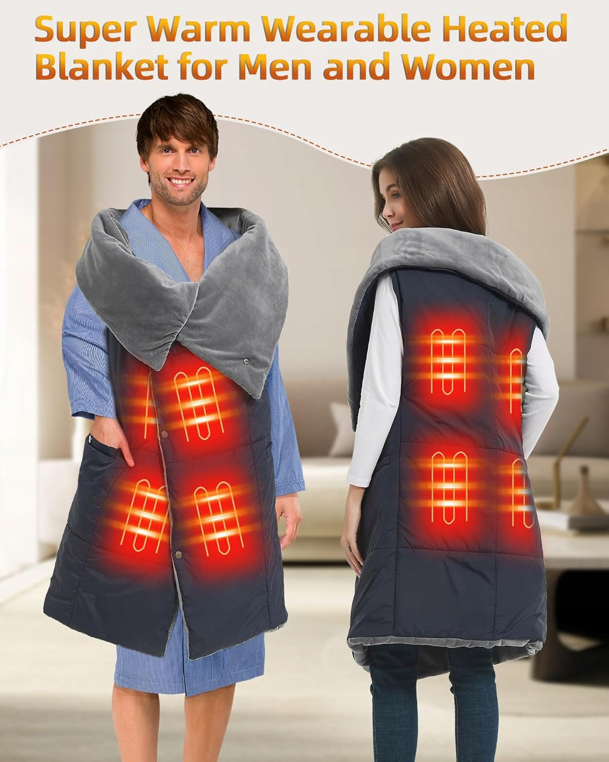 FERNIDA electric heating blanket 8 zones 7,4V blue without battery Medical device no