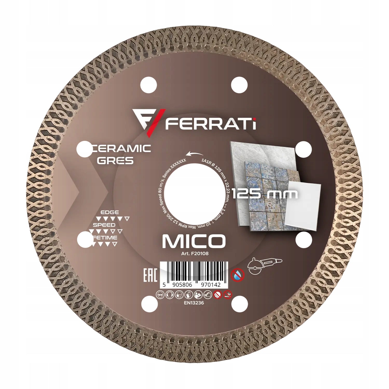 FERRATI Diamet cutting disc 125mm x 22,23mm MICO