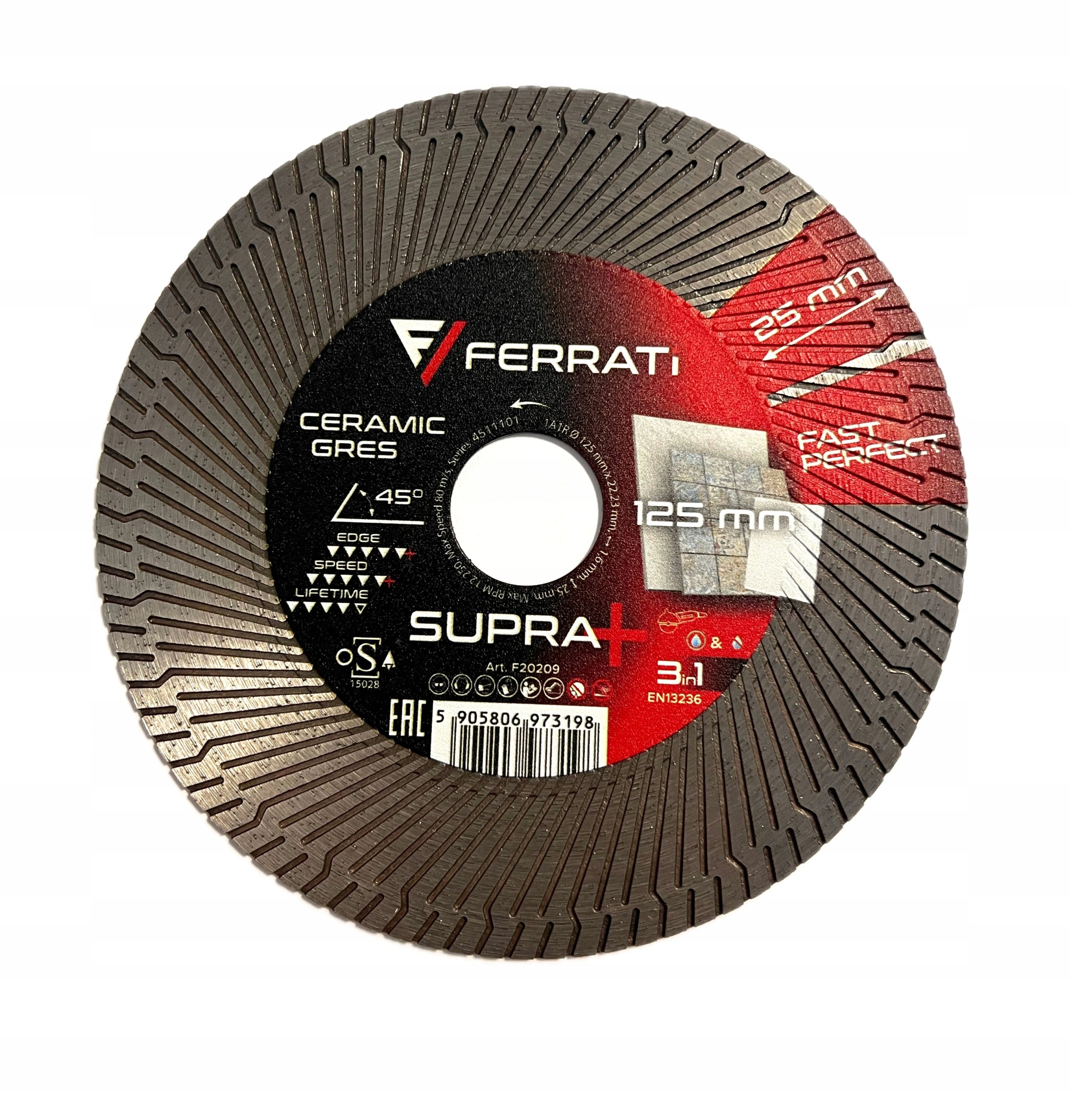 FERRATI Diamond cutting and grinding disc 125mm x 22,23mm SUPRA+