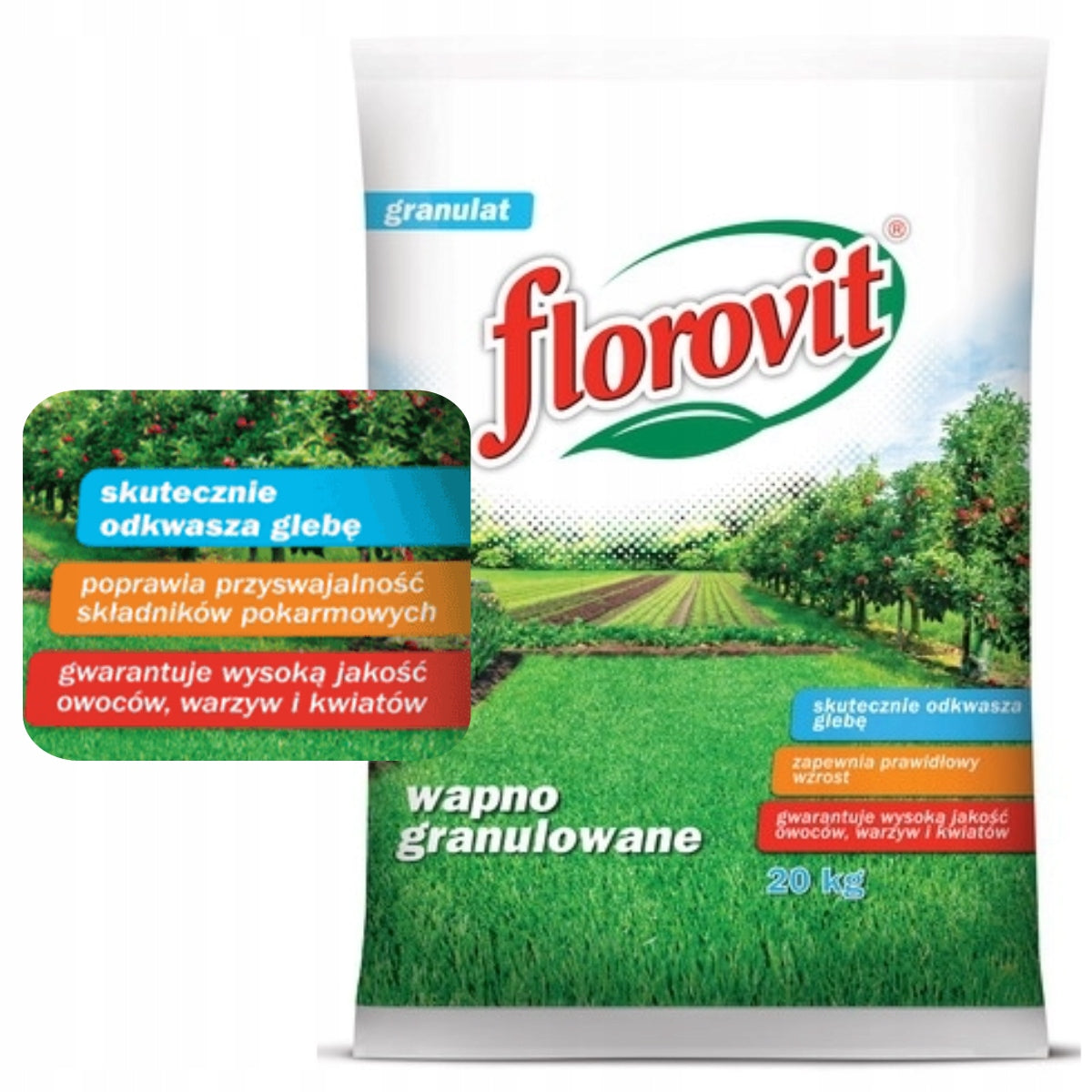FERTILIZER Fertilizer lime granules 20kg FLOROVIT ESSENTIAL FOR PLANTS CALCIUM