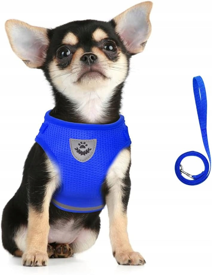 FEimaX Dog and Linen Harness Dog Set, Soft Mesh Padded