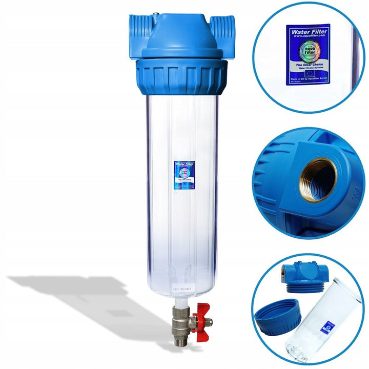 FHPR34-3V_R, 10 INCH IN-LINE BODY, 3/4 IN., PET, VALVE, PLATE, WRENCH. Packaging status original