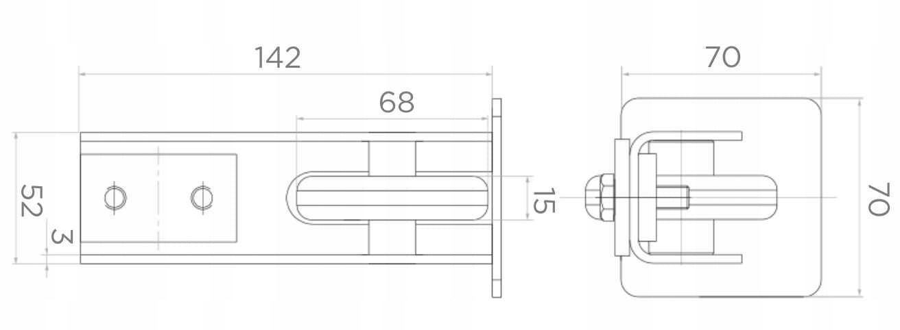 FI 60 ROLLER TROLLEYS FOR SLIDING GATE FOR EXTERNAL PROFILE RAIL 70x70 Product weight with unit packaging 13 kg