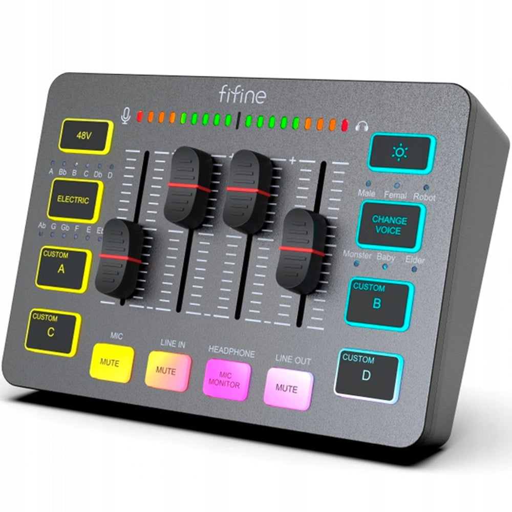 FIFINE SC3 - RGB Audio mixážní pult - černá Packaging status original