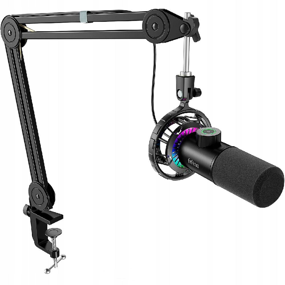 FIFINE T658 USB dynamický mikrofon s RGB + Boom Arm (PC/MAC/PS4/PS5)