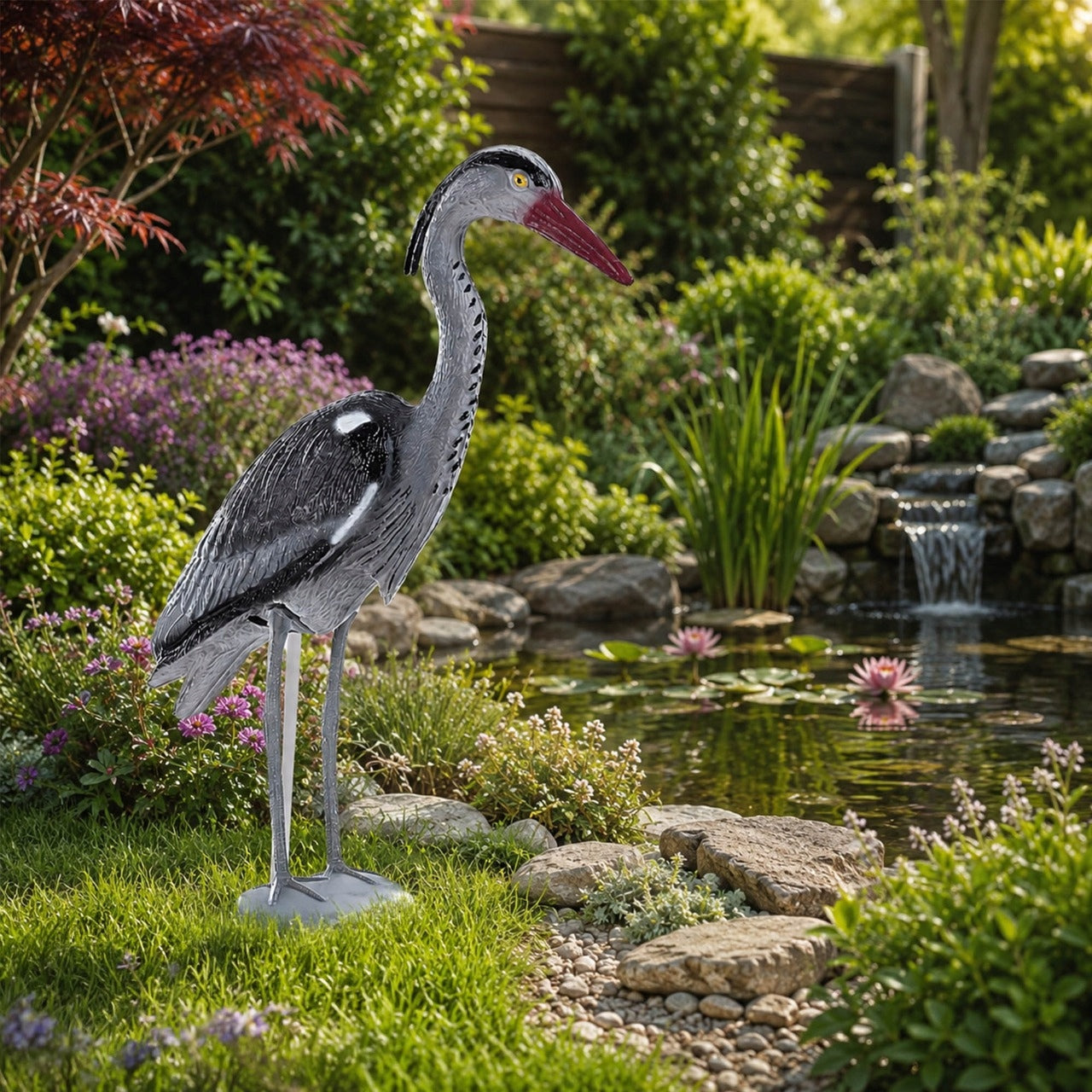 FIGURE FOR GARDEN HERON 70cm GARDEN FIGURINE ORNAMENT DETERRENT LARGE XXL Kind decoration