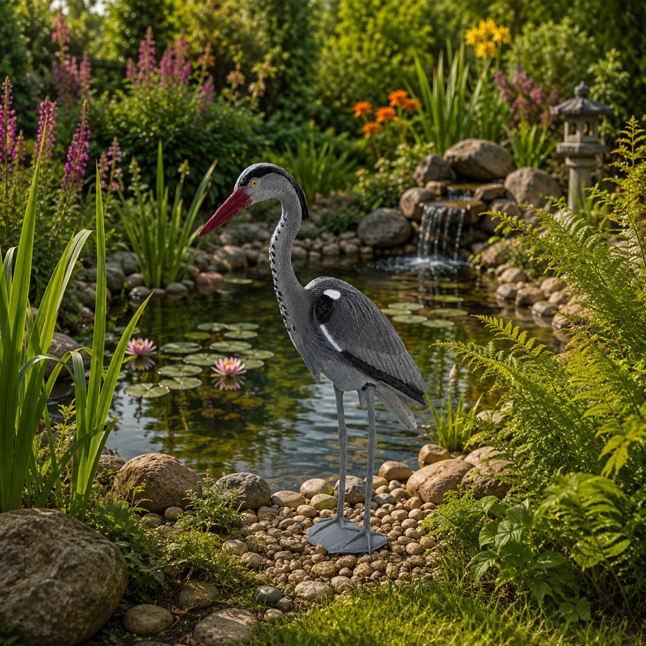 FIGURE FOR GARDEN HERON 70cm GARDEN FIGURINE ORNAMENT DETERRENT LARGE XXL Manufacturer Kadax