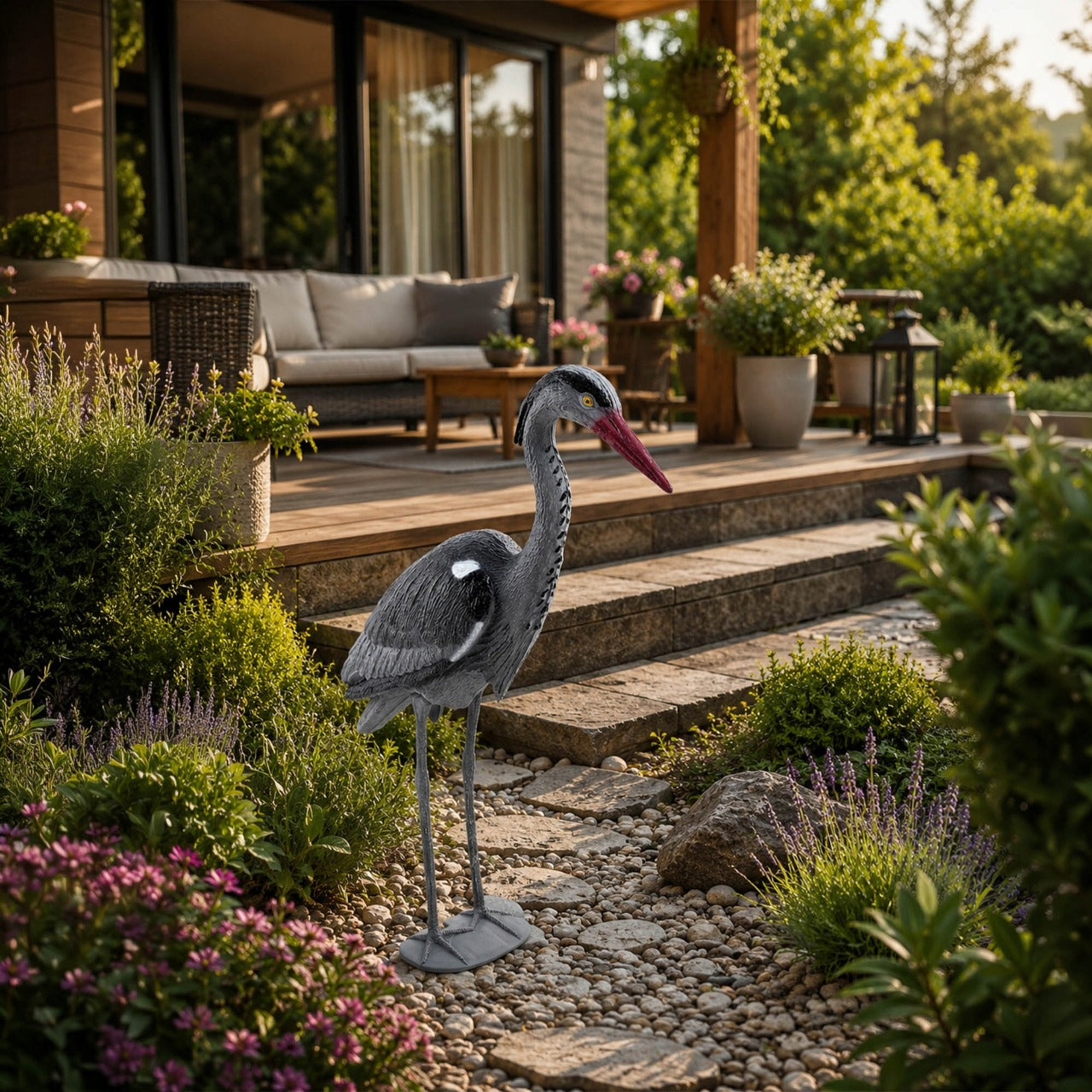 FIGURE FOR GARDEN HERON 70cm GARDEN FIGURINE ORNAMENT DETERRENT LARGE XXL Packaging status original