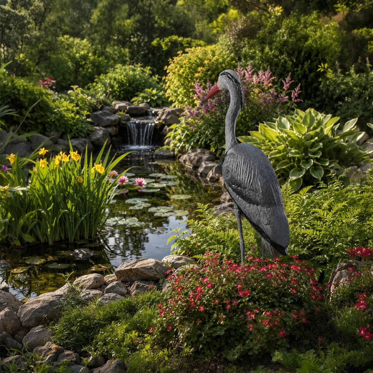 FIGURE FOR GARDEN HERON 70cm GARDEN FIGURINE ORNAMENT DETERRENT LARGE XXL Type sculpture (figure)