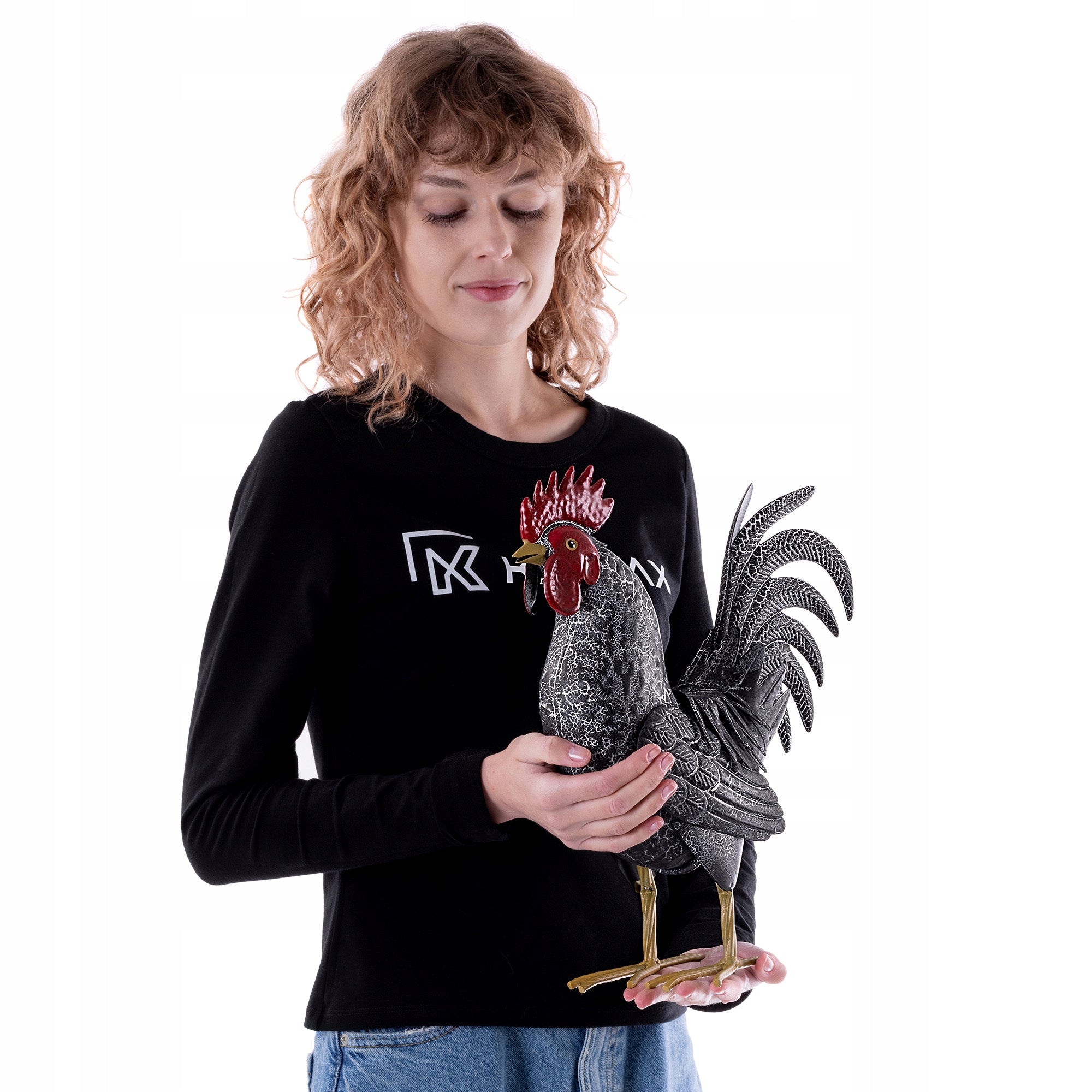 FIGURE FOR GARDEN ROOSTER 37 cm GARDEN STEEL FIGURINE DECORATION LARGE ORNAMENT Packaging status original
