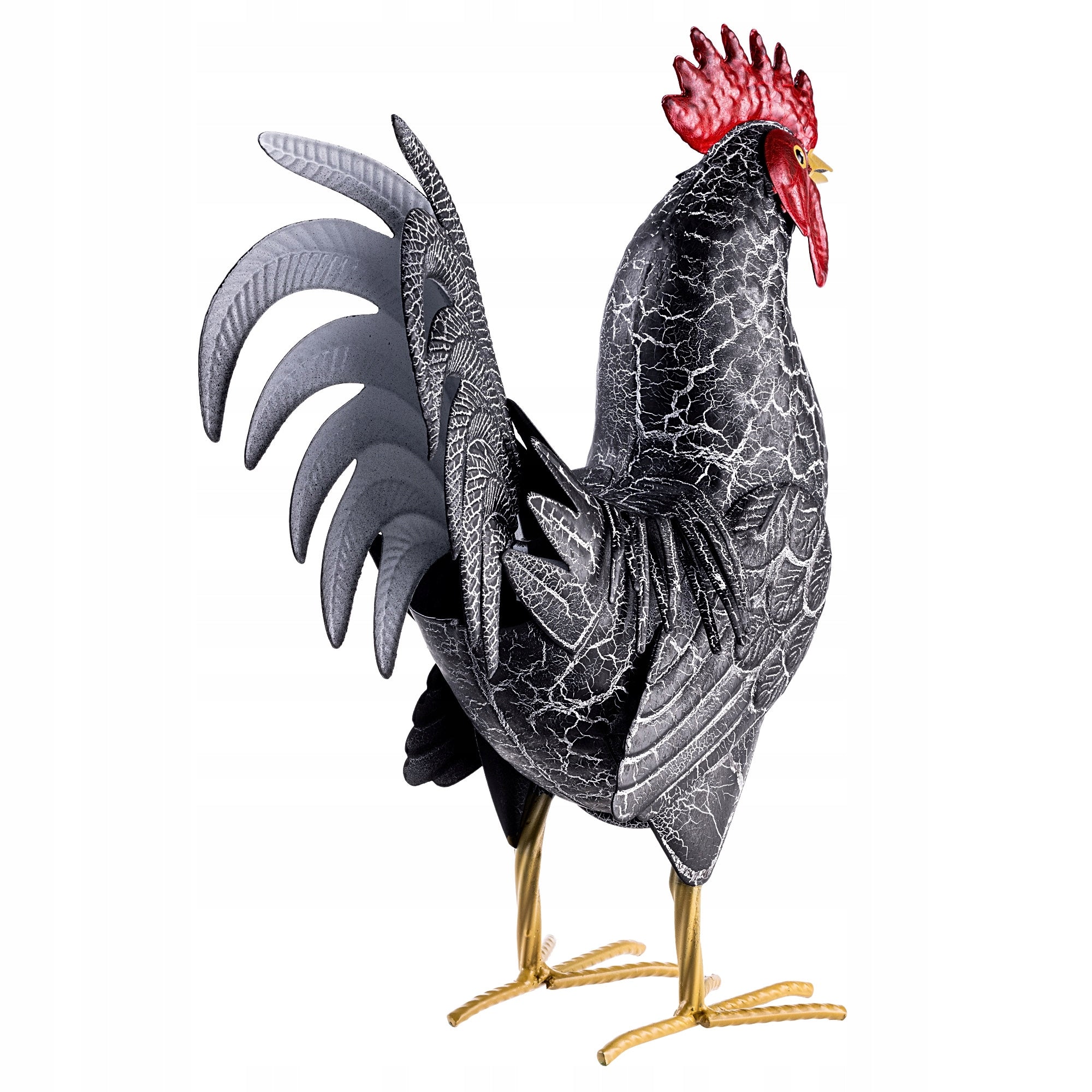FIGURE FOR GARDEN ROOSTER 37 cm GARDEN STEEL FIGURINE DECORATION LARGE ORNAMENT Product height 37 cm