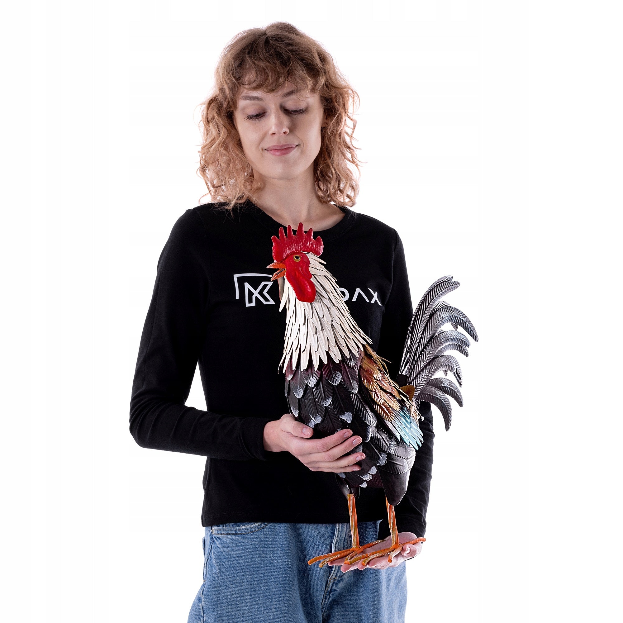 FIGURE FOR GARDEN ROOSTER 47 cm GARDEN STEEL FIGURINE DECORATION LARGE ORNAMENT Packaging status original