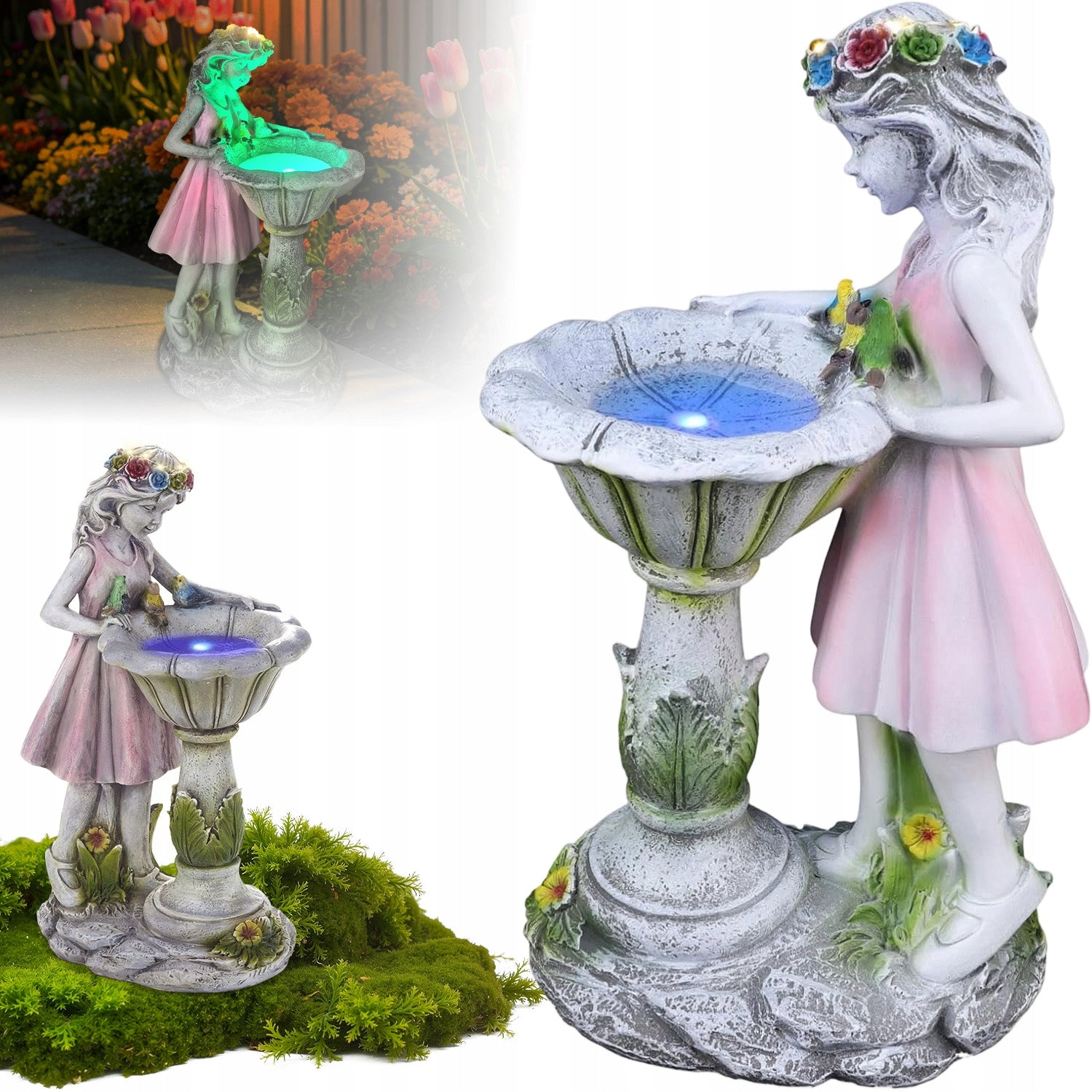 FIGURINE FAIRY GARDEN GNOMES FOR GARDEN RESIN WITH SOLAR LIGHTS