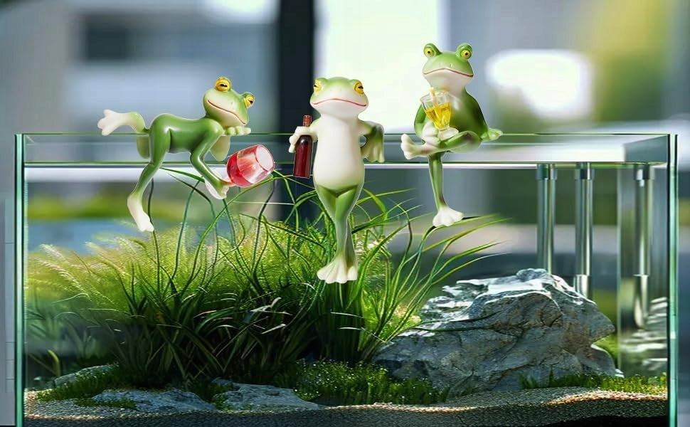 FIGURINES FROG DECORATIVE SMALL SET OF 3 PIECES FOR POTS AND GARDEN Type sculpture (figure)