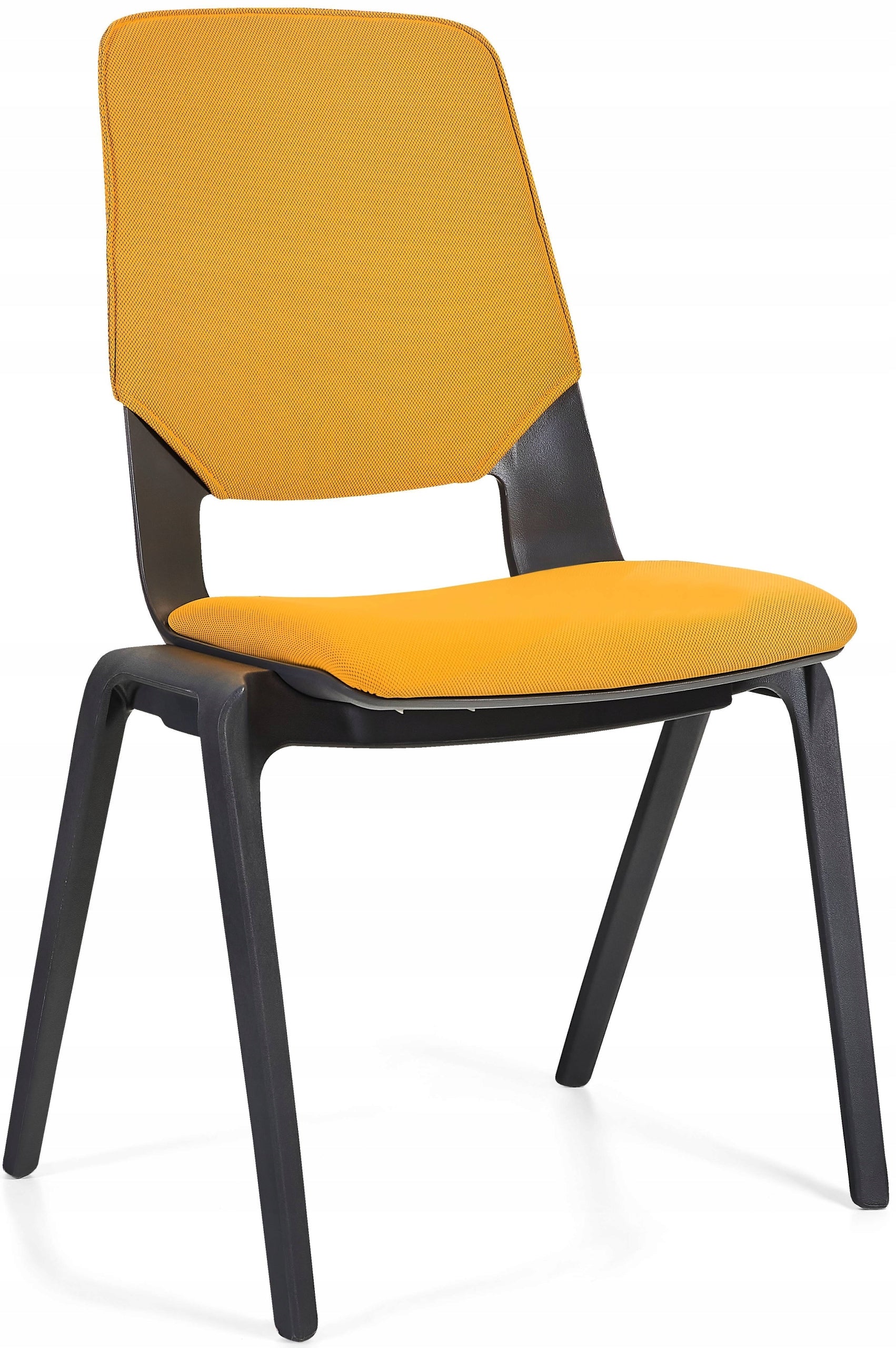 FILA Conference Chair Yellow Office Stationary Fabric Black Frame
