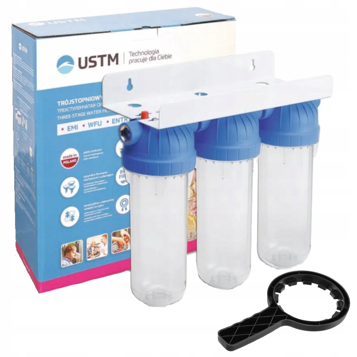 FILTER BODY WATER Housing FOR WHOLE HOUSE 3 STAGE USTM 1" GW