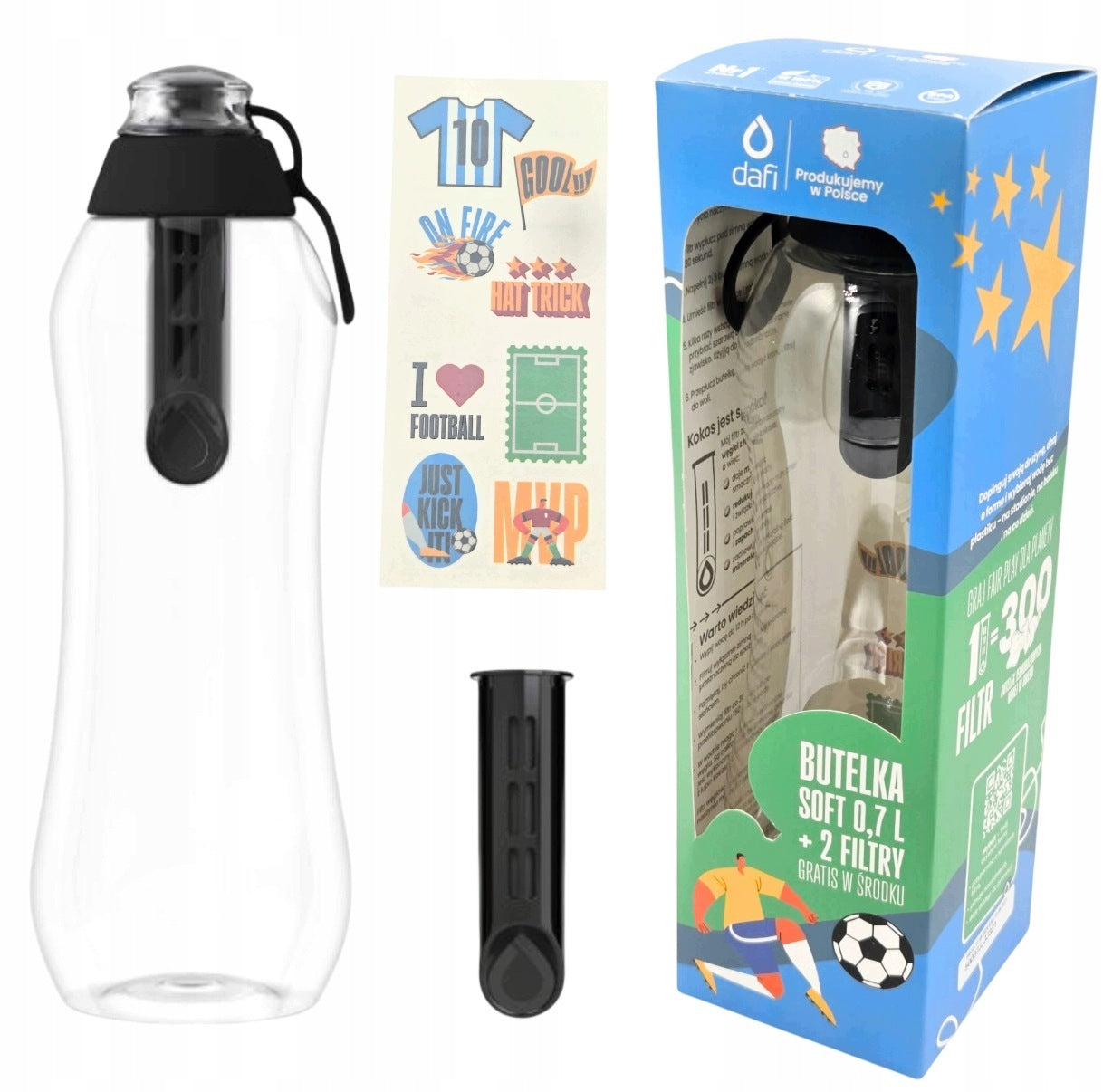 FILTER BOTTLE DAFI SOFT 0,5L + 2 FILTERS FOOTBALL STICKERS Manufacturer code 5907992661385
