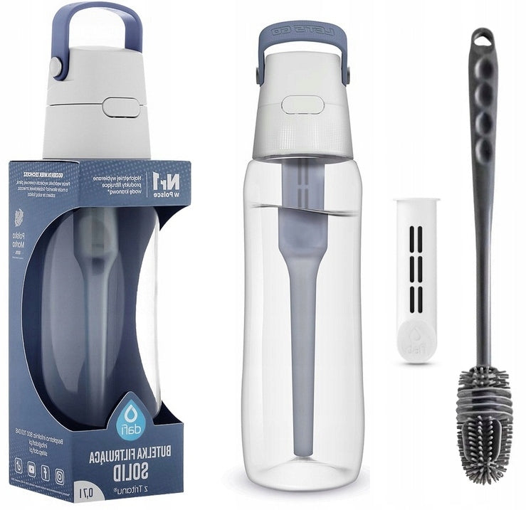 FILTER BOTTLE DAFI SOLID 0,7 L JEANS / GREY + SILICONE BRUSH Manufacturer code D.BUT.FIL.SOLID.0.7.JEANS.P+szczoteczka