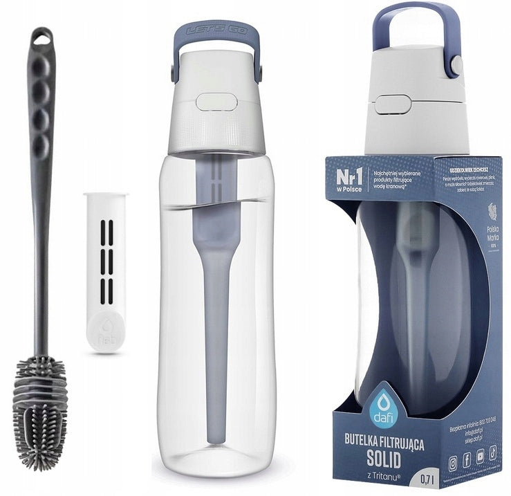 FILTER BOTTLE DAFI SOLID 0,7 L JEANS / GREY + SILICONE BRUSH