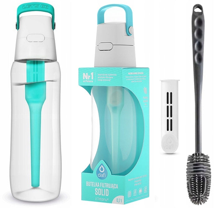 FILTER BOTTLE DAFI SOLID 0,7 L TURQUOISE + SILICONE BRUSH