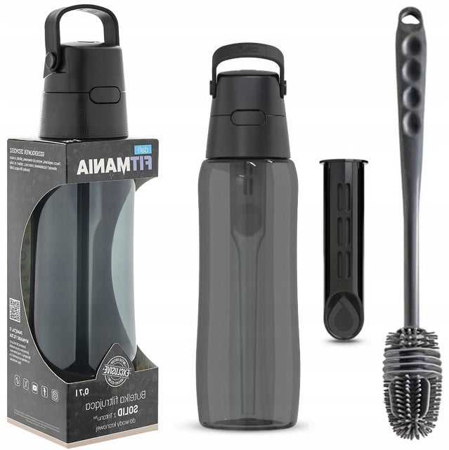 FILTER BOTTLE DAFI SOLID 0,7l BLACK DYED FITMANIA + BRUSH