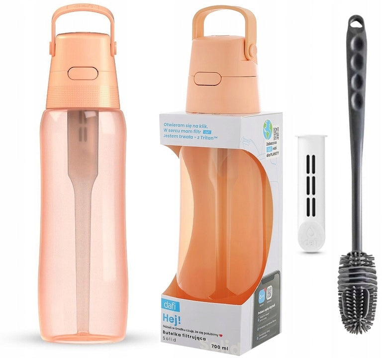 FILTER BOTTLE DAFI SOLID 0,7l PEACH FUZZ + BRUSH SILICONE