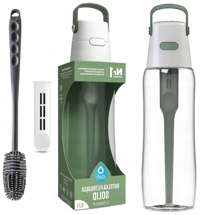 FILTER BOTTLE DAFI SOLID 0,7l SAGE / GREEN + SILICONE BRUSH