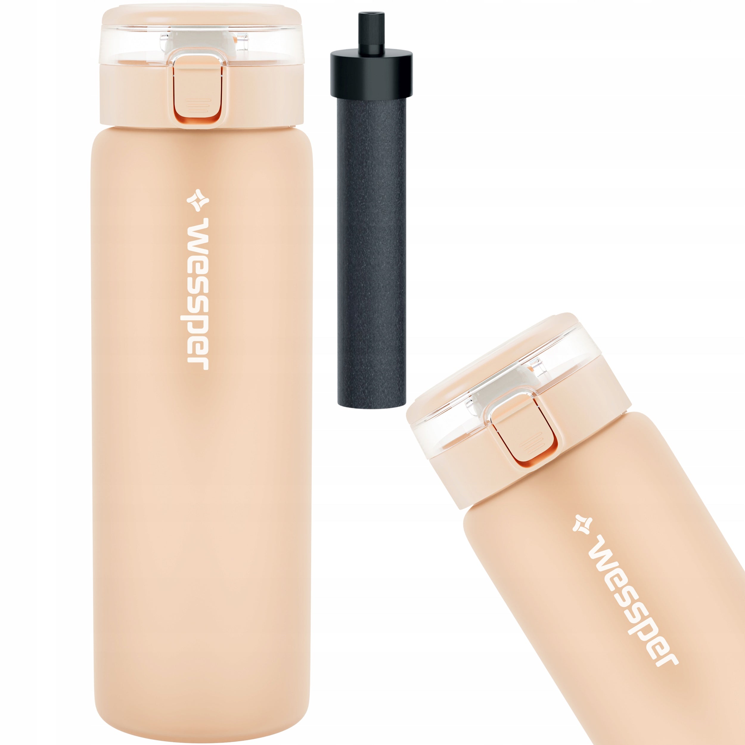 FILTER Bottle Glass Water Bottle Water Filter 680ml Resistant WESSPER ActiveMax