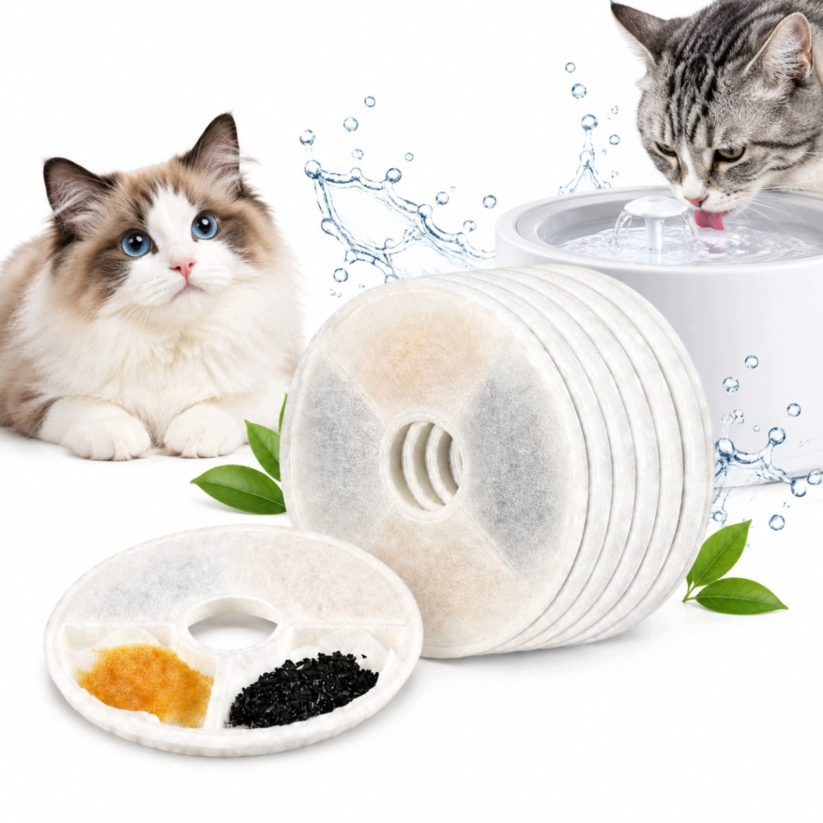 FILTER CARTRIDGE COMPATIBLE CATIT DOG CAT FOUNTAIN 6 PCS ACTIVATED CARBON