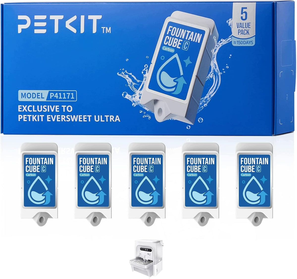 FILTER CARTRIDGES FOR CUBE C FOUNTAIN 5 PCS ACTIVATED CARBON
